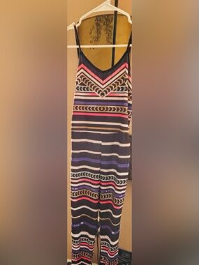 Striped Multicolor Spaghetti-Strap Jumpsuit